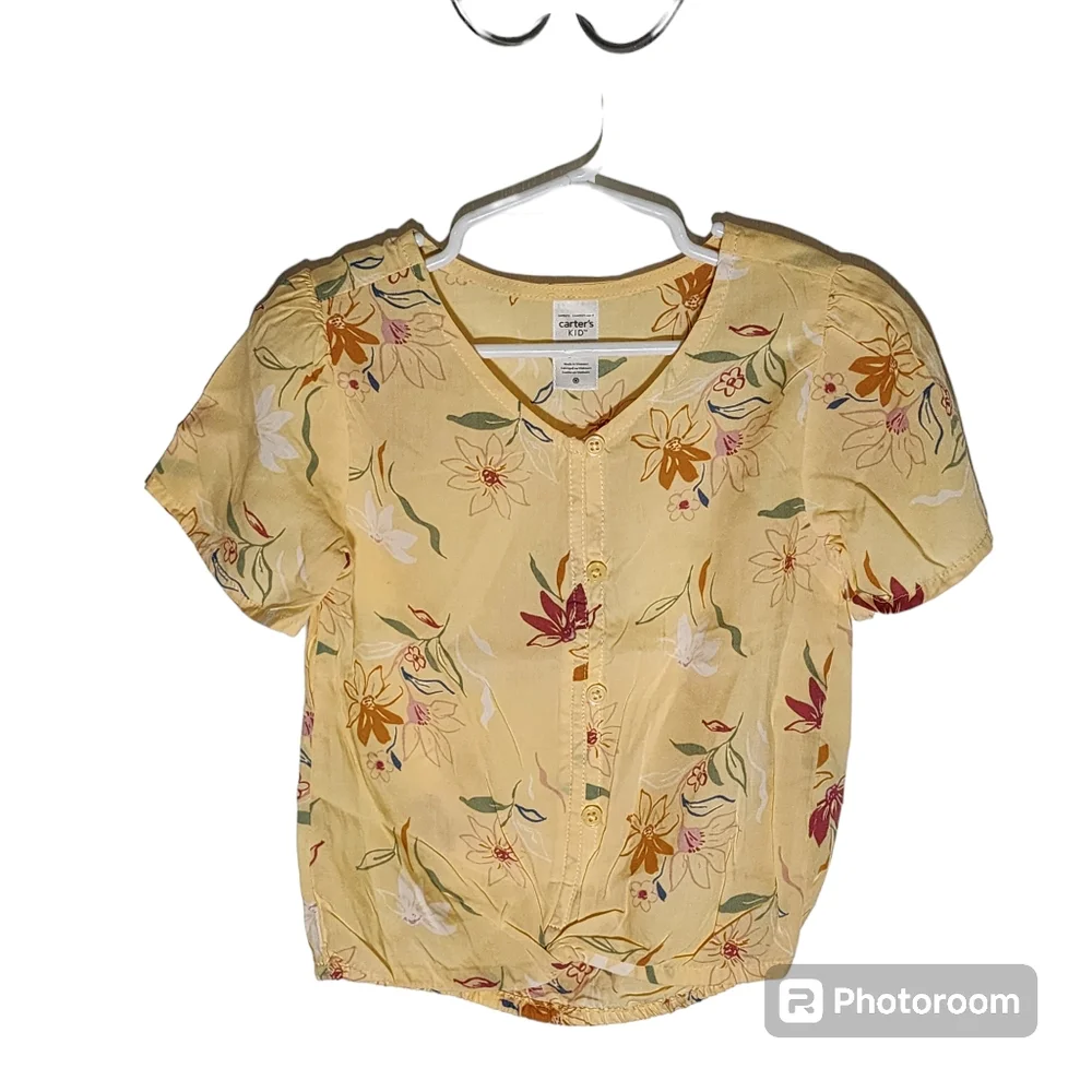 Girls Carter's floral top size 5 Yellow